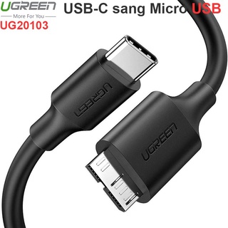 Cáp USB Type C sang Micro ubs 3.0 5Gbps dài 1m UGREEN 20103 màu đen US312 Chính hãng