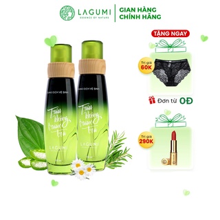 Set 2 chai dung dịch vệ sinh trầu không tràm trà Lagumi