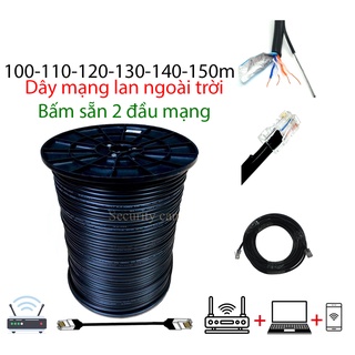 Dây mạng ngoài trời bấm sẵn, cáp mạng 4 lõi đồng chuyên dụng kéo ngoài trời