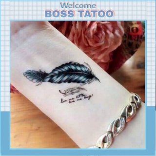 Hình xăm tatoo lông vũ x182 d07 size 10x6cm. Boss tatoo - xăm dán tạm thời