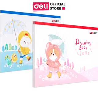 Vở vẽ học sinh A4 Deli 20 trang - Màu Hồng/Xanh - 1 quyển - 73382