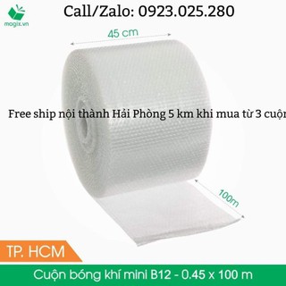 (45 cm x 100 m) cuộn xốp hơi, bóp nổ, bong bóng khí , giấy nilon bọc gói hàng tại hải phòng