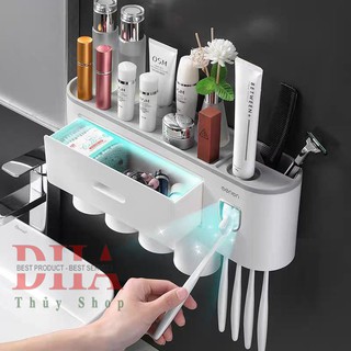 [KỆ 4 CỐC] KỆ NHÀ TẮM THÔNG MINH CHÍNH HÃNG OENON KEM CỐC, NHẢ KEM ĐÁNH RĂNG TỰ ĐỘNG