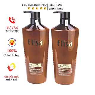 Dầu Gội phục hồi sâu tái tạo biểu bì tóc, chống gẫy rụng hỗ trợ mọc tóc cặp dầu gội ELISA 500ml – 800ml hàng chính