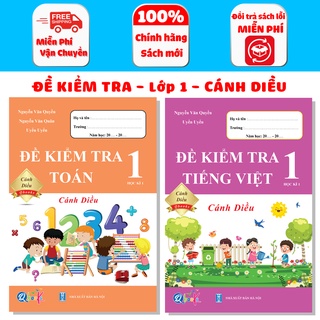 Sách - Combo Đề Kiểm Tra dành cho học sinh lớp 1 - Toán và Tiếng Việt Cánh Diều học kì 1 (2 quyển)