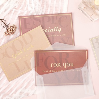 Thiệp Thank you, For you dành cho Valentine, thiệp chúc mừng màu đỏ phong bì trắng