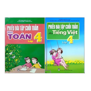 Sách - Combo Phiếu Bài Tập Cuối Tuần Lớp 4 (Toán + Tiếng Việt)