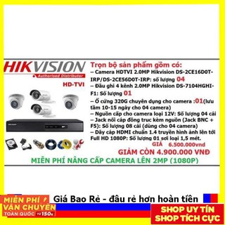 Bộ 4 Camera Hik 2.0Mp HDD 320GB