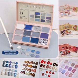 Sơn gel kem hanbi bảng 12 ô ,chất siêu đặc mướt ( tặng kèm cọ )