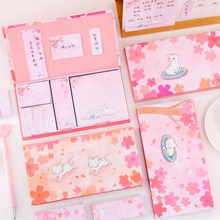 Hộp giấy nhớ, ghi chú, giấy note, giấy giao việc kiểu Hàn Quốc - Hộp 6 loại note ghi chú, bookmark tiện lợi - Corgi Shop