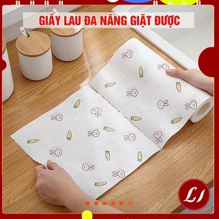 Cuộn Khăn giấy vải khô lau nhà bếp đa năng tiện lợi, thấm hút dầu mỡ, giặt được- BẢN TO