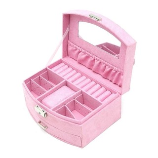 [HOT] Hộp đựng đồ trang sức nhung lớn Hồng