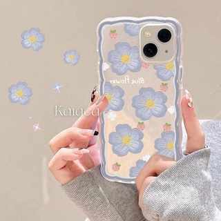 Strawberry Blue Flowers Apple 11Promax Phone Case Iphone13 12 Fresh Xsxr Simple 6S 7 8P Soft LbDW