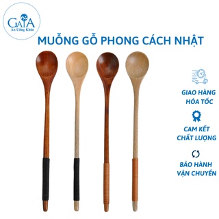 Muỗng gỗ cán dài phong cách Nhật 20cm