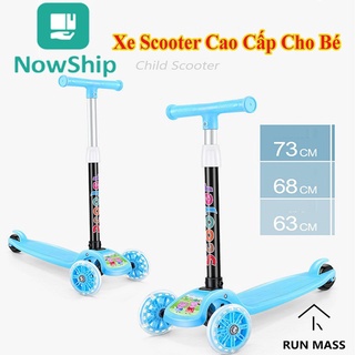 [SALE SỐC] Xe Scooter Cao Cấp Cho Bé 2-8 Tuổi 3 Bánh Có Đèn LED Gấp Gọn Bền Đẹp 2021