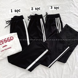 QUẦN THUN SỌC ỐNG RỘNG, BAGGY THỜI TRANG