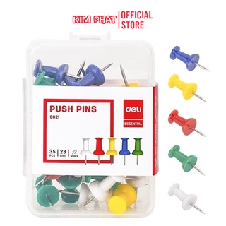 Đinh ghim bảng nỉ, Ghim mũ nhựa màu DELI E0021