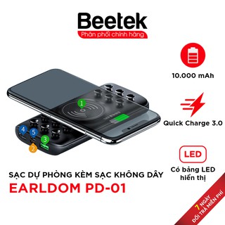Pin sạc dự phòng Kèm sạc không dây Earldom PD-01 10.000mAh - 15W