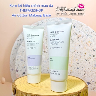 Kem lót điều chỉnh màu da THE FACE SHOP Air Cotton Makeup Base SPF30 PA++