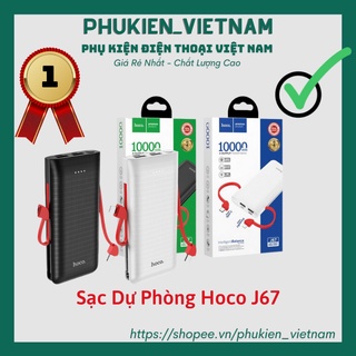 Sạc Dự Phòng Hoco J67 ✔ 10.000mAh ✔ Sạc nhiều Thiết Bị Cùng Lúc - Kèm 2 Cáp type-c và Linghtning