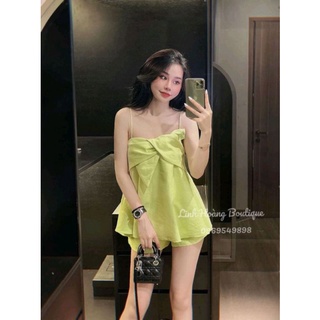 [ HÀNG ĐẸP ] Sét áo 2 dây nơ ngực khoá sườn mix quần sooc siêu đẹp