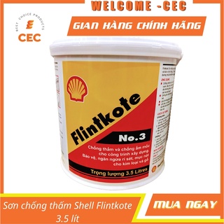 Shell Flintkote - Sơn Chống Thấm Màu Đen - Lon 3,5 Lít - Chống Thấm Bể Cá Cảnh Hồ Cá KOI, Chính Hãng Flinkote Thái Lan