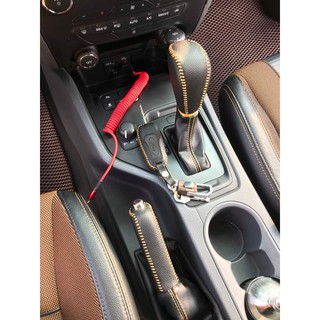 [Xả kho] Bọc cần số &amp; phanh tay các dòng xe Ford da thật khâu thủ công, da bò handmade