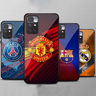 Ốp Lưng Xiaomi Redmi 10 mặt kính cường lực cao cấp In hình Câu Lạc Bộ Bóng Đá
