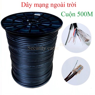 Cuộn cáp mạng [500m] lõi đồng nguyên chất - có gia cường, bọc bạc và dầu chống ẩm