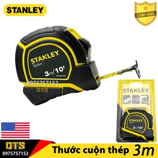 Thước cuộn thép 3m TYLON hãng STANLEY Mỹ, thước kéo nền vàng lưỡi phủ NYLON rõ nét, vỏ bọc nhựa ABS chống va đập, bền bỉ