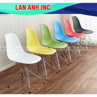 Ghế eames giá rẻ mặt nhựa chân inox nhập khẩu
