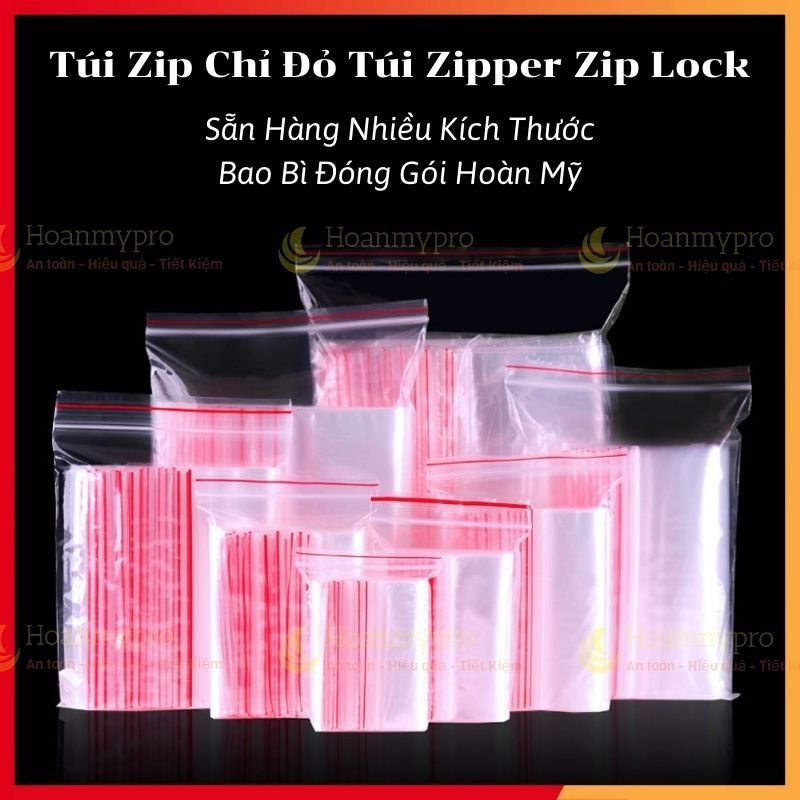 1kg túi zip chỉ đỏ