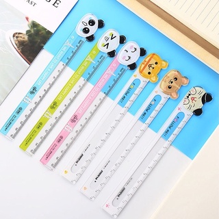 Thước kẻ acrylic trong suốt Hoạt Hình 15cm - Thước Động Vật Gấu trúc/ Mèo con/ Chó con... Duashop