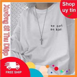 Áo Thun Tay Dài Unisex Thêu SO COOL Thu Đông ( HÀNG ĐẸP KÈM ẢNH THẬT )