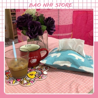 Túi đựng khăn giấy bằng vải cho gia đình 88097  BẢO NHI SHOP