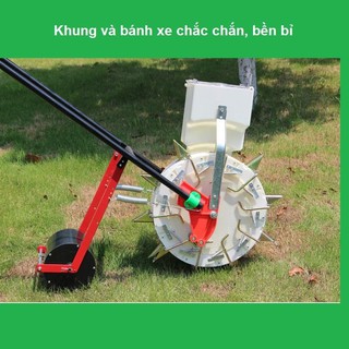 Máy gieo hạt tự động 6 răng, Máy gieo hạt 1 hàng bánh lăn rộng 26cm, Máy gieo đậu phộng, Lạc