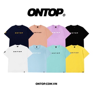 Áo thun local brand chính hãng tay lỡ form rộng nam nữ nhiều màu ONTOP - Pyramid