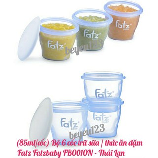Bộ 6 hộp trữ thức ăn 85ml / trữ sữa cho bé Fatz Fatzbaby FB0010N - Thái Lan