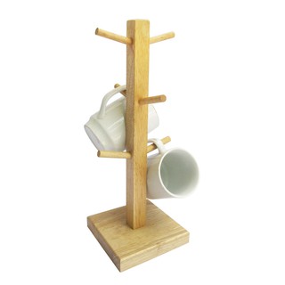 Giá để cốc chén thân vuông bằng gỗ 6 giá đỡ