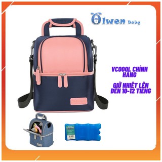 Balo đựng bỉm sữa cho mẹ và bé Vcoool, túi xách cách nhiệt bảo quản đồ đa nặng VCOOL 3369  breast millk insulation bag