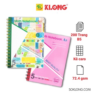 Sổ lò xo A5, sổ tay planner, vở kẻ ngang, caro Klong cho học sinh tiện lợi