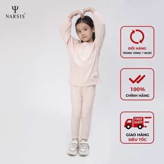 [Mã BMBAU50 giảm 7% đơn 99K] Bộ quần áo đông bé gái Narsis KM0054 chất len màu hồng