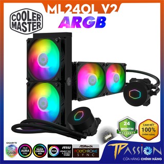 Tản nhiệt nước AIO CoolerMaster MasterLiquid ML240L V2 ARGB - Chính hãng, tản nhiệt CPU, LED ARGB 5v sync Main/Hub