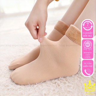 Tất vớ dày lót lông giữ nhiệt siêu ấm unisex , không sổ lông, chống lạnh, mùa đông siêu ấm, chống rét