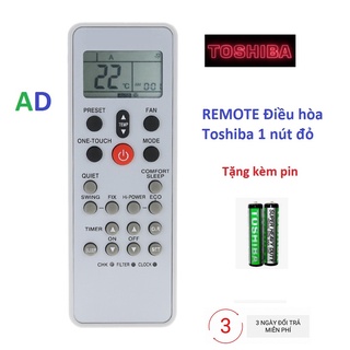 ĐIỀU KHIỂN ĐIỀU HÒA TOSHIBA WC-L03SE loại 1 nút đỏ-Tặng kèm pin - REMOTE  Toshiba WC-L03Se