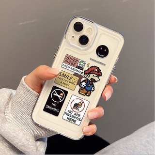 SANRIO Ốp Điện Thoại Cứng Trong Suốt Chống Sốc In Hình Super Mario Cho iPhone 14 11 13 12 X XS Pro Max xr Mini xr