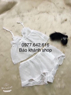 Váy Ngủ Sexy E3, váy ngủ siêu gợi cảm - Đồ ngủ nữ lụa hai dây viền ren gợi cảm