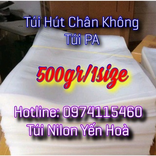 500gr Túi PA hút chân không 10zem/15zem 2 mặt trơn