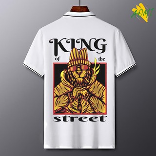 ÁO THUN POLO AOMI KING OF THE STRESST LION THUN CO GIÃN 4 CHIỀU NAM NỮ THỜI TRANG