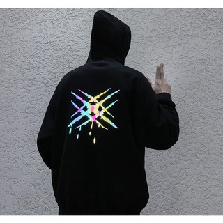 Áo hoodie phản quang họa tiết gạch chéo mùa đông HDPQ65